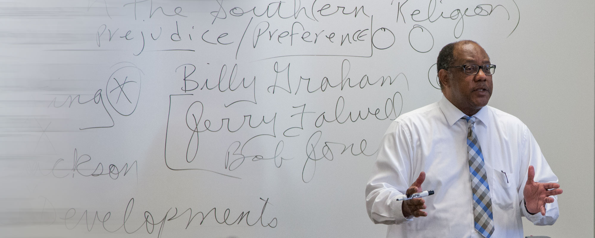 Professor Sandy Martin teaches a class